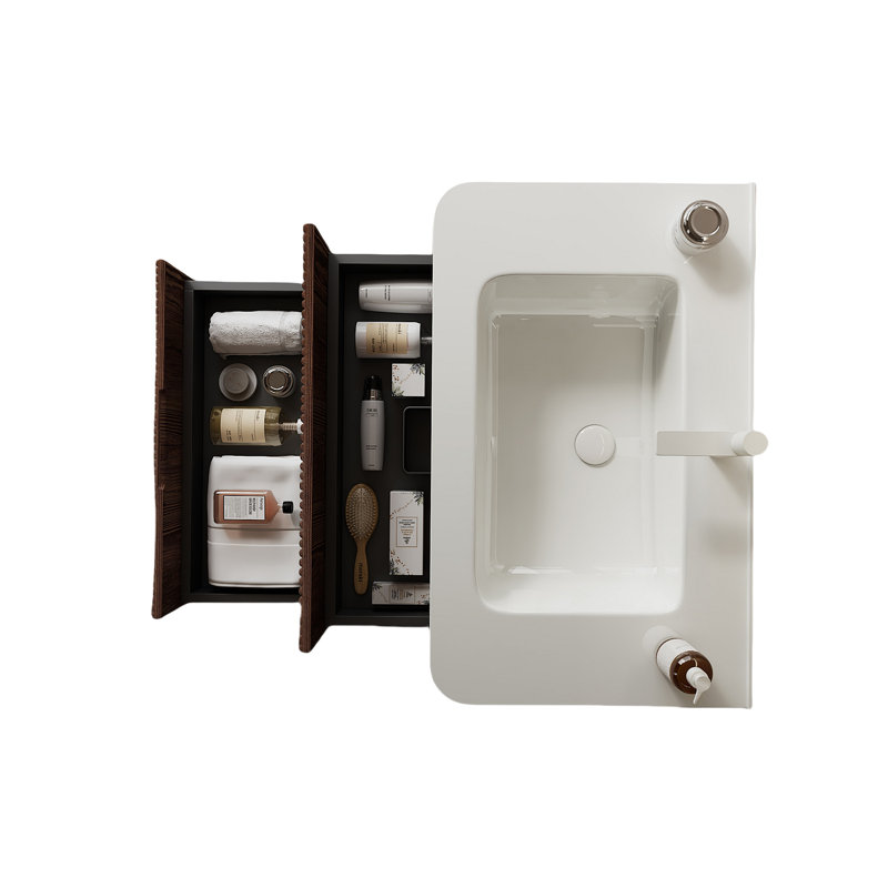 Lavabo de salle de bain 30 "sans armoire NOOR, cuve en céramique blanche NOOR