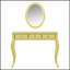 Meuble-lavabo de luxe avec miroir ovale, coiffeuse à 3 tiroirs pour le rangement des bijoux, console élégante pour l'entrée, le salon et la chambre à coucher, décoration intérieure élégante, or-379505106