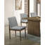 Ensemble de 2 chaises d'appoint en tissu gris clair à cadre naturel en tissu gris clair