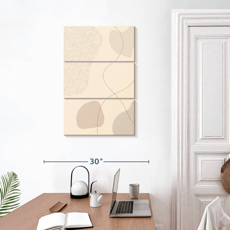 Avery Mid-Century brun abstrait III, H 32 po x l 20 po