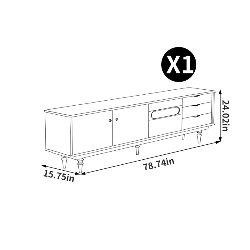 Meuble télé américain, 78.74"