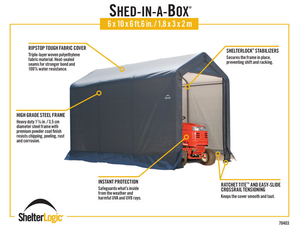 ShelterLogic Ft. W x 10 Ft. D Plastic Portable Storage Shed  Reviews  Wayfair