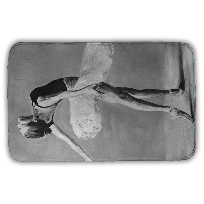 Classic ballet dancer Bath Mat with Non-Slip Backing - Quick Dry Memory Foam Bathroom Rug - Absorbent - Modern Plush Spa-Style - Machine Washable