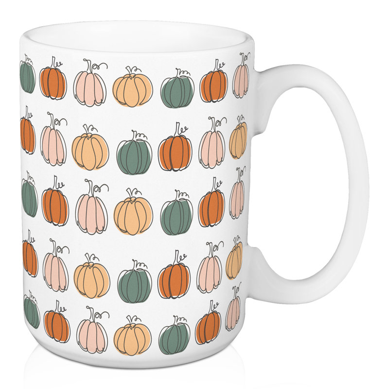 Grande tasse à café à imprimé citrouille