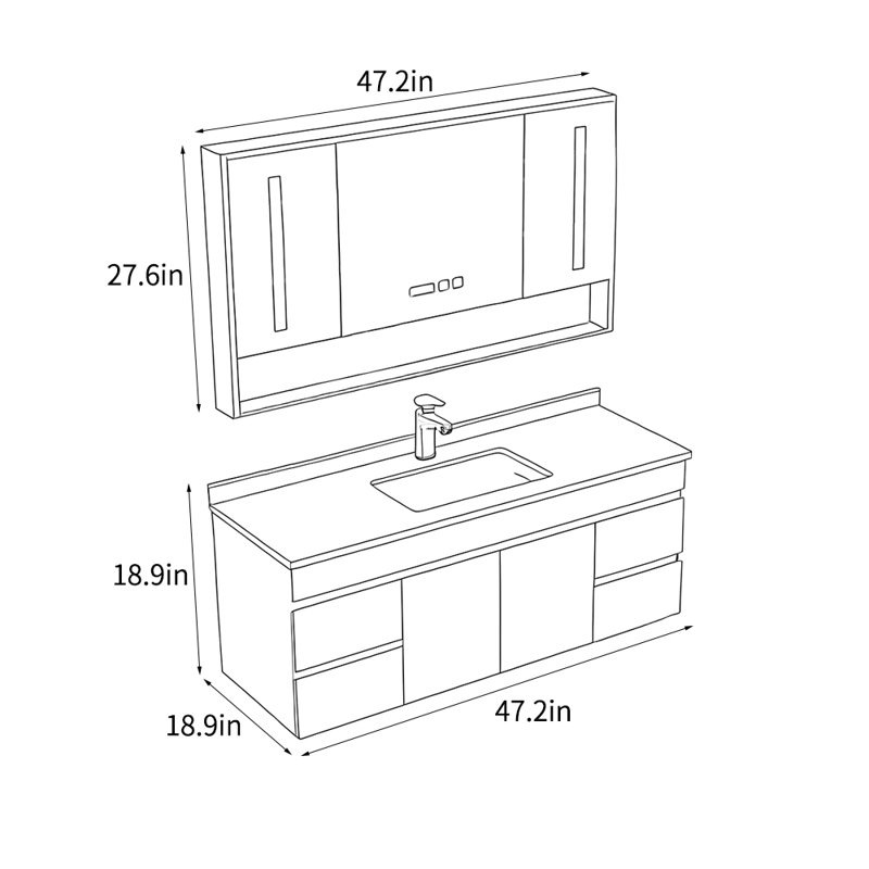 Armoire de salle de bain gris clair