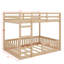 Lit superposé en bois double avec lit double et échelle de sécurité-1839586813