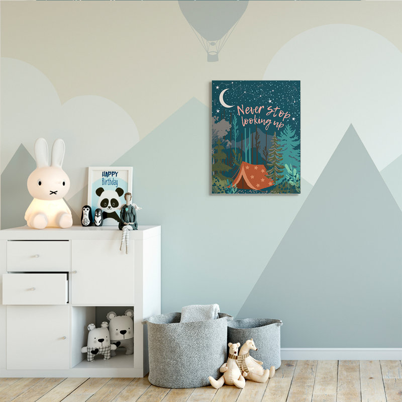 Never Stop Look Up Up, ciel nocturne, Toile tendue, H 30 po x l 24 po x P 1,5 po