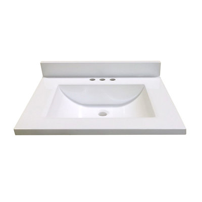 Plateau de meuble-lavabo simple 25 po Cultured Marble
