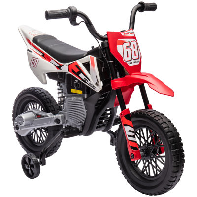 Moto 12V pour enfant avec poignée de gaz, suspension arrière, vert