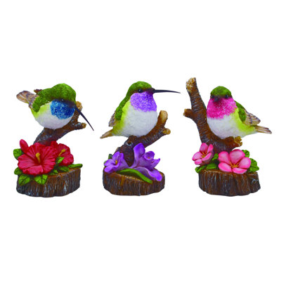  Ensemble de 3 figurines de fleurs en résine