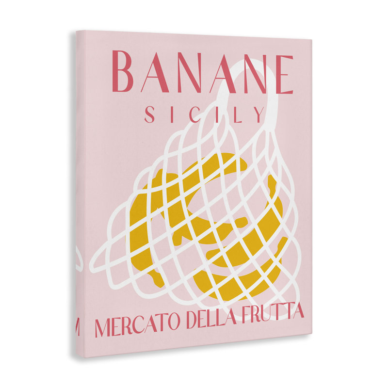 Art moderne sur toile, "Modern Banana Fruit Market" par Daphne Polselli bp-878_CN, H 20 po x l 16 po