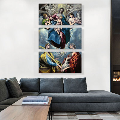 " Madonna and Child with Saint Martina and Saint Agnes 1599 " 3 Piece Art Oil Painting
