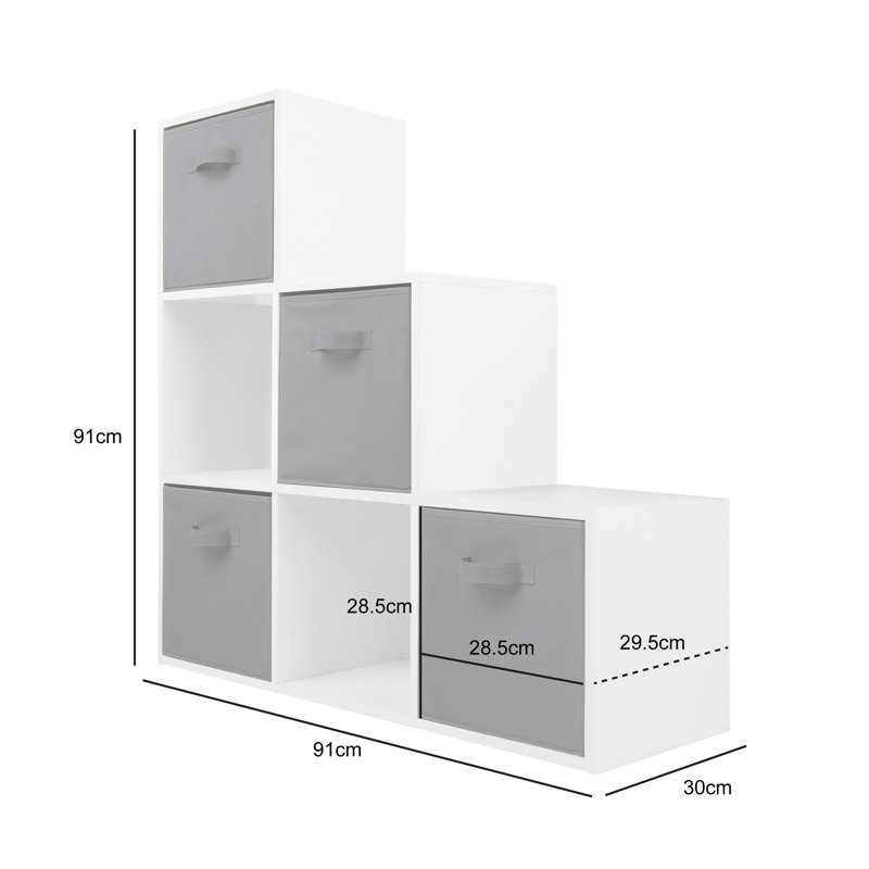 Jane 6 Box Staircase Shelf with 4 Baskets