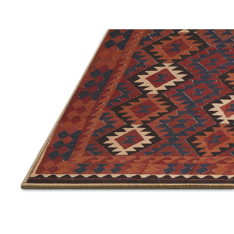 Tapis orange / brun Chestle, Rectangle 7 pi x 10 pi