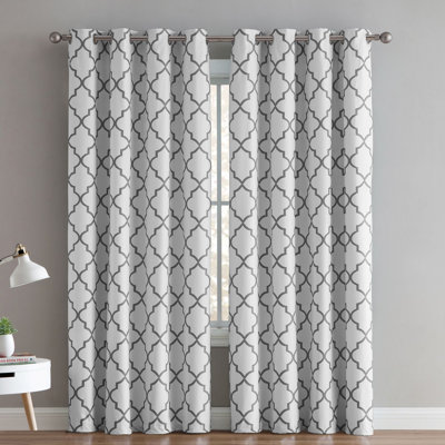 Puma Geometric Blackout Thermal Grommet Curtain Panels