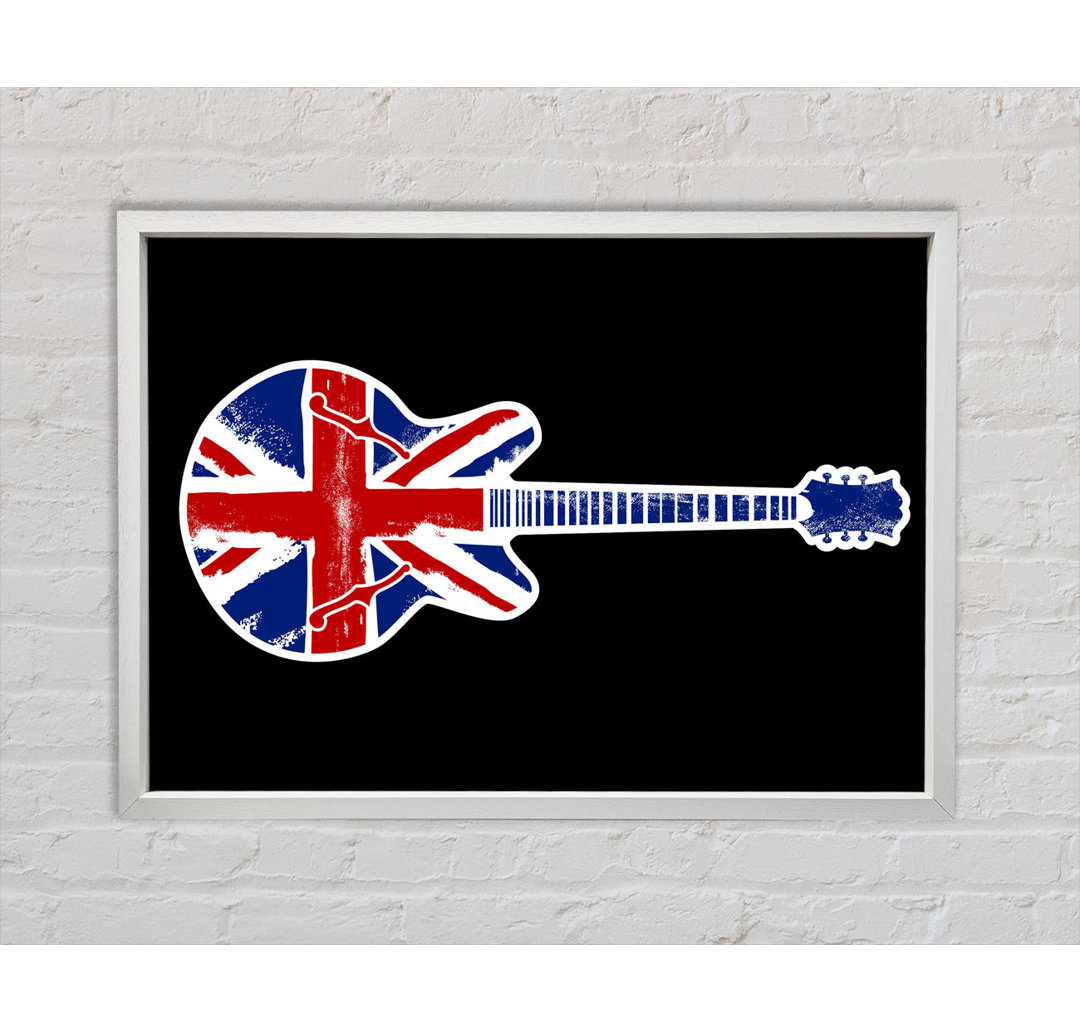 Gitarre Britische Flagge - Einzelner Bilderrahmen Kunstdrucke aufLeinwand