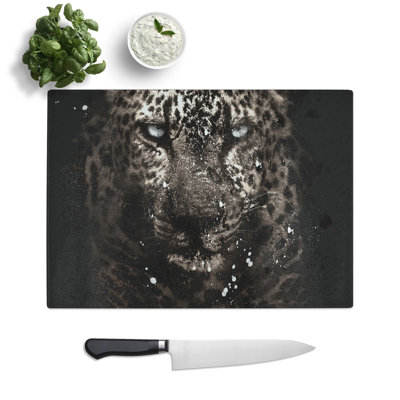 Tempered Glass Leopard in the Dark Chopping Board