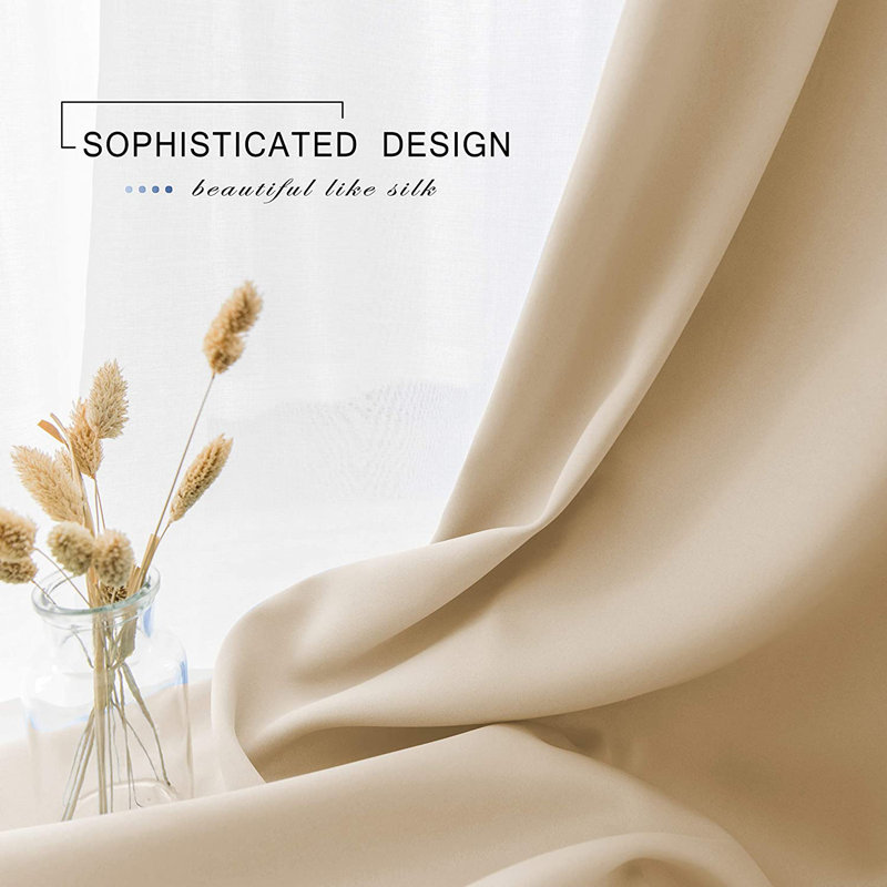 Tollison Room Darkening Curtain Panel Pair, Beige