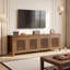 Meuble télé 55 po avec portes pour téléviseur de 65 po, centre de divertissement de ferme avec 8 cubes de rangement pour le salon, la chambre à coucher-134387170