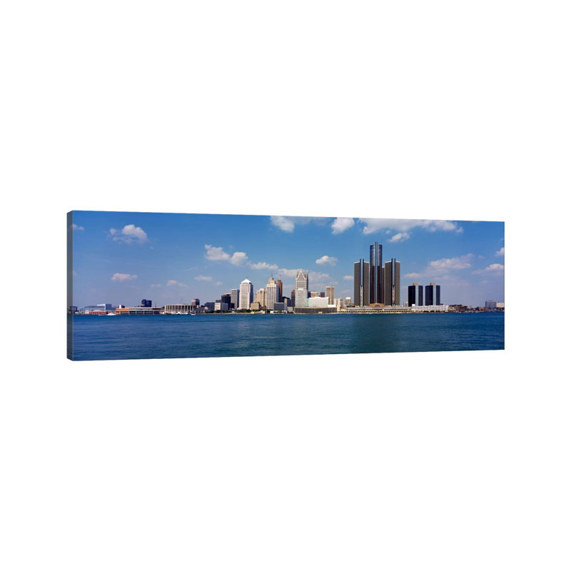 Detroit MI USA #2 - Wrapped Canvas Panoramic Print, 30.48 cm H x 91.44 cm W x 1.91 cm D