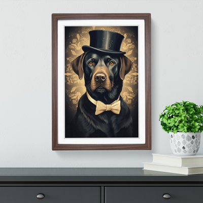 Labrador Retriever Art Deco 1 Piece Single Picture Frame Wall Art