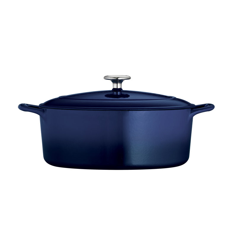 Tramontina Bestow Cast Iron Oval Dutch Oven, Gradated Red, 5.5 qt. 