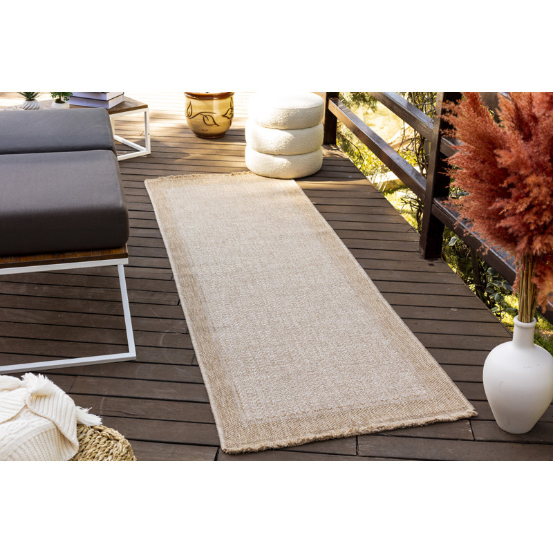 Tarri Boho Jute-Look Striped Brown Area Rug, Runner 80 x 220 cm