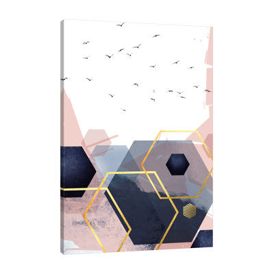 «Navy Blush Geo 2» par Urban Epiphany, reproduction sur toile tendue