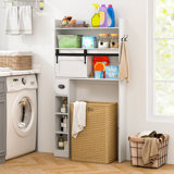 Over The Toilet Storage Cabinet 6-tier Freestanding Toilet Storage Organizer With Smooth Gliding Cabinet Door