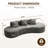 Boneless Curved Sectional Sofa with pillows-1881852598