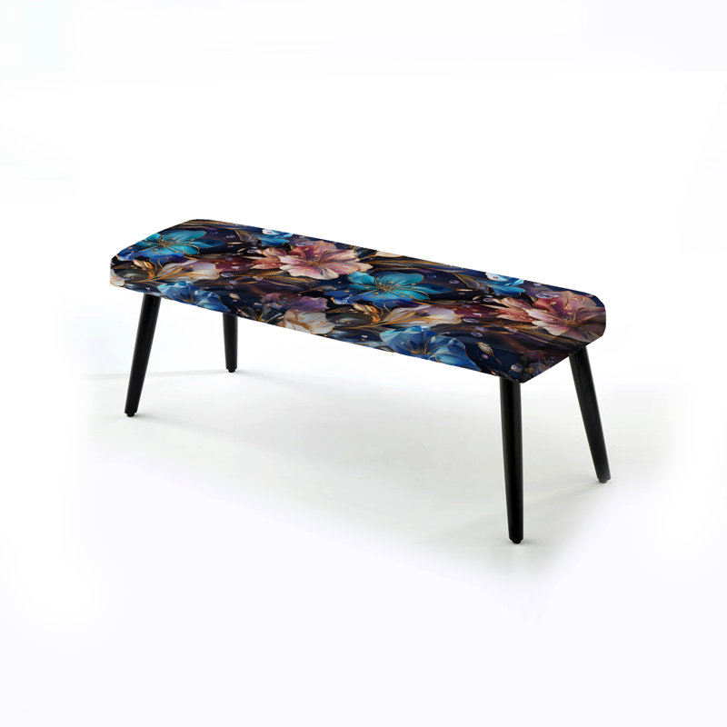 Banc en cristal bleu et rose opulents - Glam