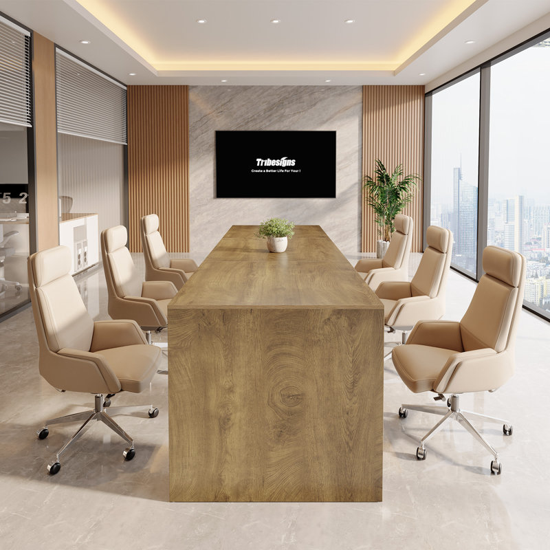 Table de conférence 78,7 pouces pour 6 à 8 personnes, Brun