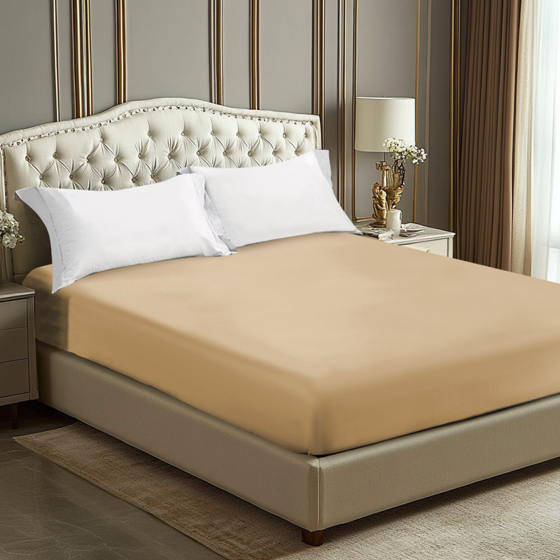 Solayne Deep Pocket Fitted Sheet Only 100% Long Staple Cotton Breathable Bottom Sheet Fits Up To 14" Deep Mattress