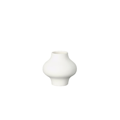 Ceramic Round Bellied Vase with Narrow Mouth Matte Finish White..6.25"x6.25"x6.00"H