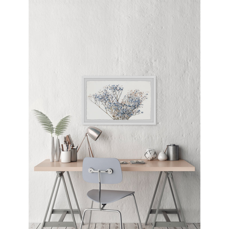 Blue Flower Patch - Single Picture Frame Painting, 38 cm H x 45 cm W