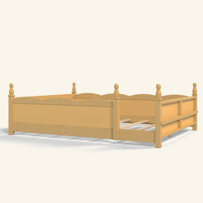 Lit de plancher avec garde-corps pleine longueur. Lit pour enfants avec tablette pour livres Montessori, conception enfantine