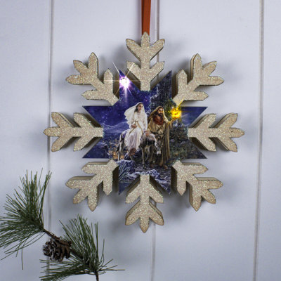 Journey to Bethlehem LED Wood Snowflake