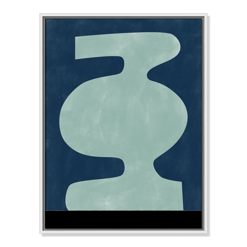Impression abstraite de silhouette de vase par Ristova, Toile avec cadre, Flotteur blanc, L 19,5 po x H 25,5 po