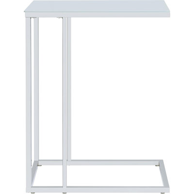 Modern C-Shaped Sofa Side Table With Tempered Glass Top And Chrome Metal Frame - Space-Saving Design For Living Room And Compact Areas