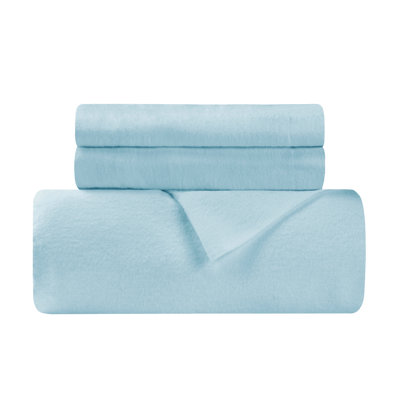 Gizem Modern Solid Flannel Cotton 3 Piece Duvet Cover Set