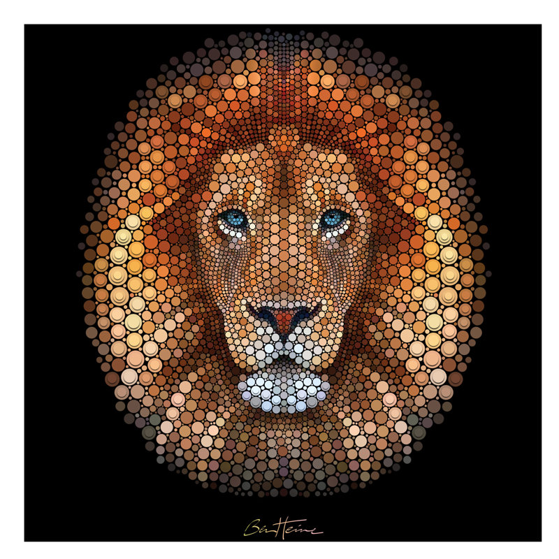 Lion 1 Piece Wall Art on Canvas, 93.98 cm H x 93.98 cm W x 1.91 cm D, Wrapped Canvas