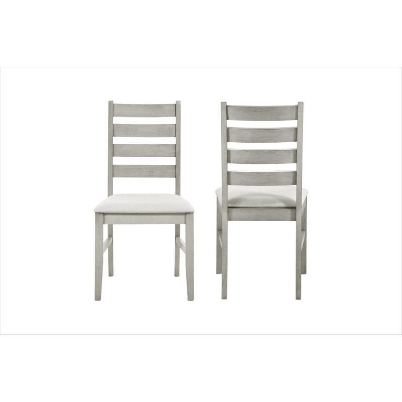 Conchetta Ladder Back Dining Chair, 37.2" H x 21" W x 18.85" D, Gray