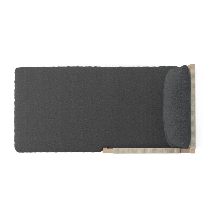 Sherwood Outdoor Chaise Lounge, Fiqa Slate Boucle, Weathered Gray/Dark Gray