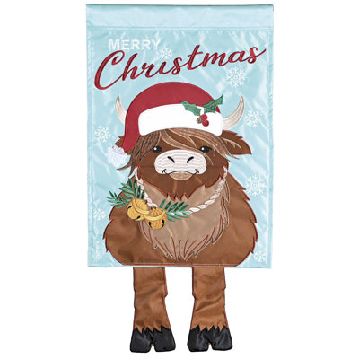 Crazy Leg Highland Cow Merry Christmas