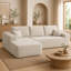 Canapé d'angle modulaire en forme de L Cloud beige de 267 cm (105 po) avec méridienne et poches latérales, canapé rembourré à assise profonde en tissu moelleux, aucun assemblage requis pour le salon et la chambre à coucher-1072522483
