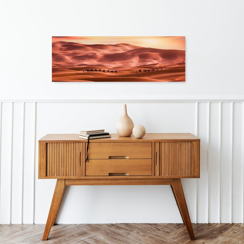 Desert Caravan Sunset by Jorge Ruiz Dueso - Wrapped Canvas Panoramic Print, 91.44 cm H x 30.48 cm W