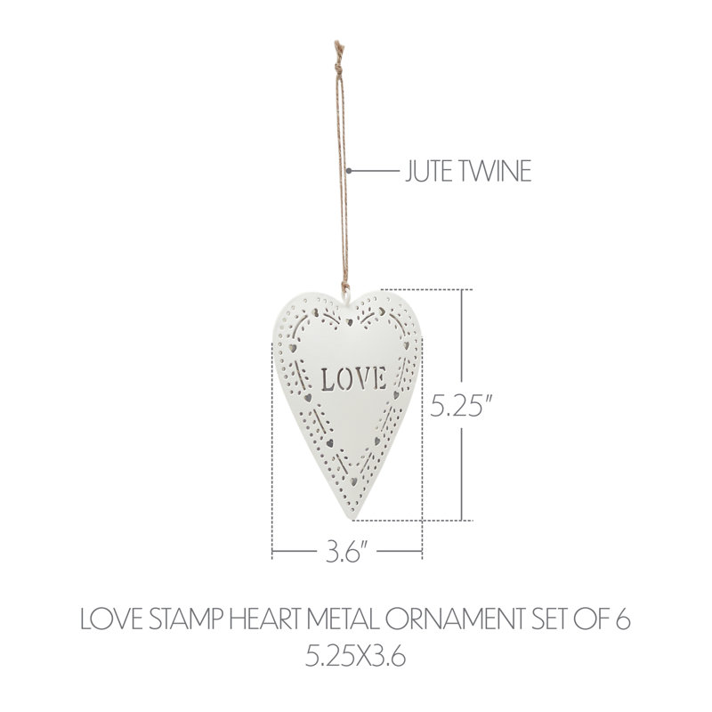 Ensemble de 6 ornements en métal Love Love