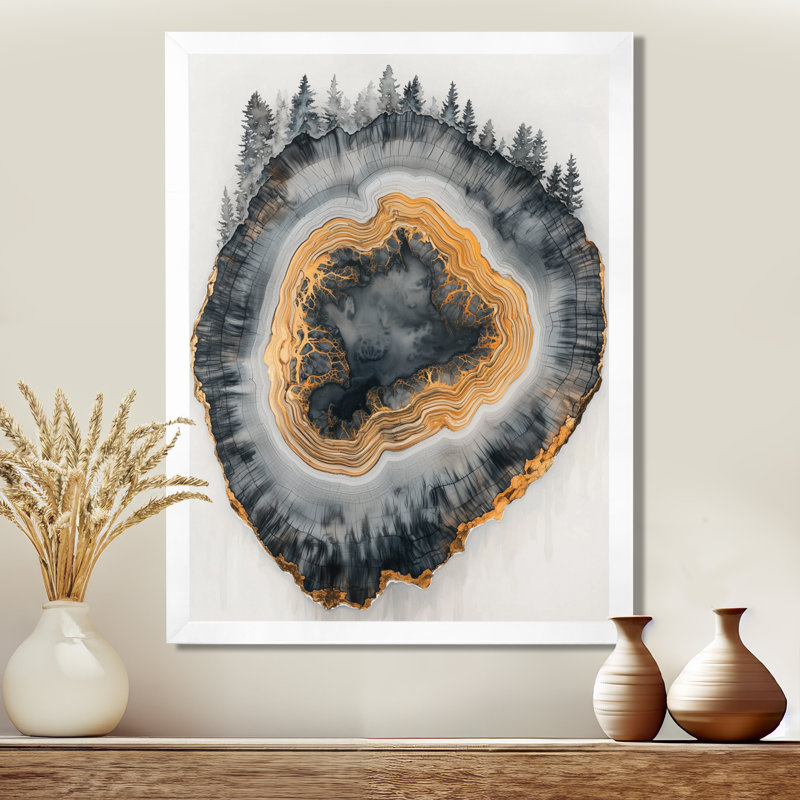 Gethers - Paysages, art mural, H 44 po x l 34 po, Picture Framed, Blanc