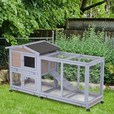 Cage à lapin résistante aux intempéries avec rampe Ciree