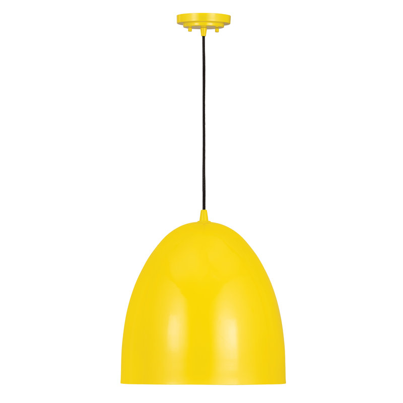Luminaire suspendu 1 lumière Havertown Dome, Jaune, Jaune, H 21 po x l 19 po x P 19 po